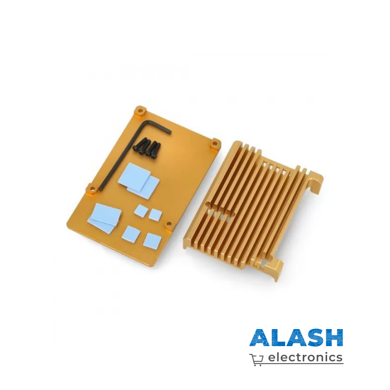 Алюминиевый корпус для Raspberry Pi 4 без куллеров (алюминий / золотой)