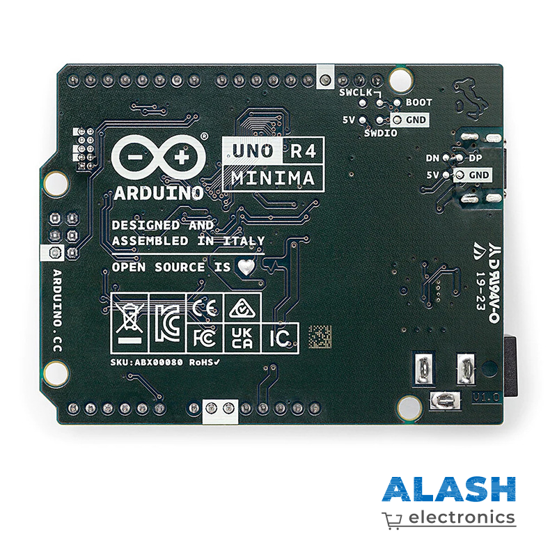Arduino UNO R4 Minima (оригинал) — микроконтроллерная плата на базе Renesas RA4M1, 48 МГц, 32-бит