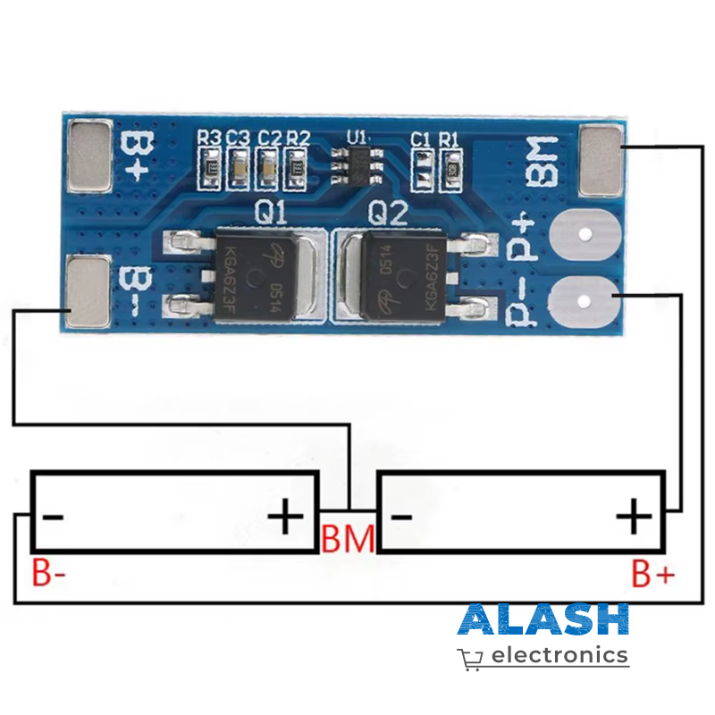BMS 2S, Контроллер заряда-разряда Li-ion 18650, 8А, 7.4-8.4В