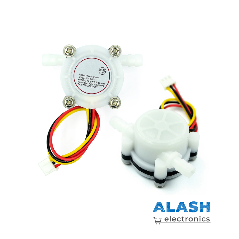 Датчик протока воды (YF-S401), выходной диаметр 7мм, расход 0,3-6 L/min