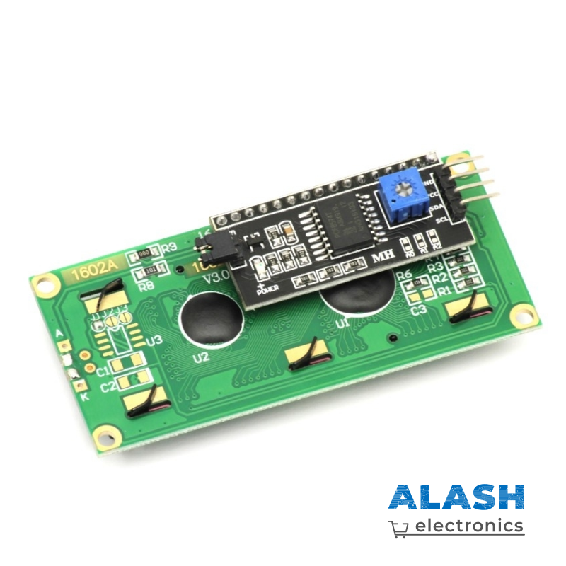 Дисплей 1602 c I2C адаптером (16×2 символов, зеленый)