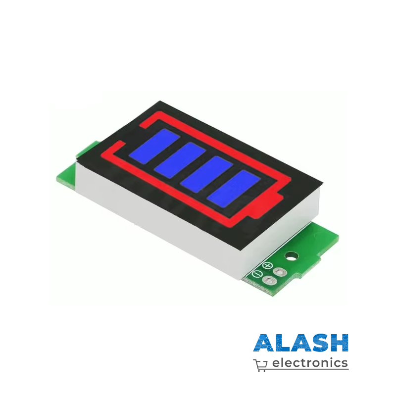 Индикатор заряда литиевого аккумулятора 1S-8S универсальный (SPBKBS-10-5.8, синий цвет)