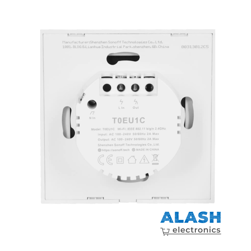 Кнопка сенсорного управления SONOFF T2EU1C, белый