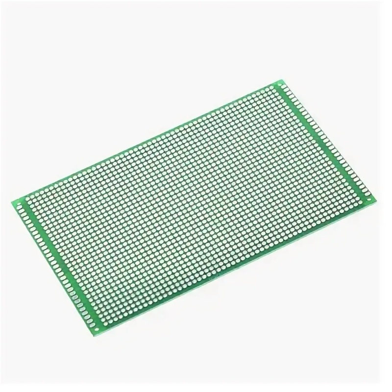 Макетная, печатная Двусторонняя монтажная плата 12x18 см, зеленая