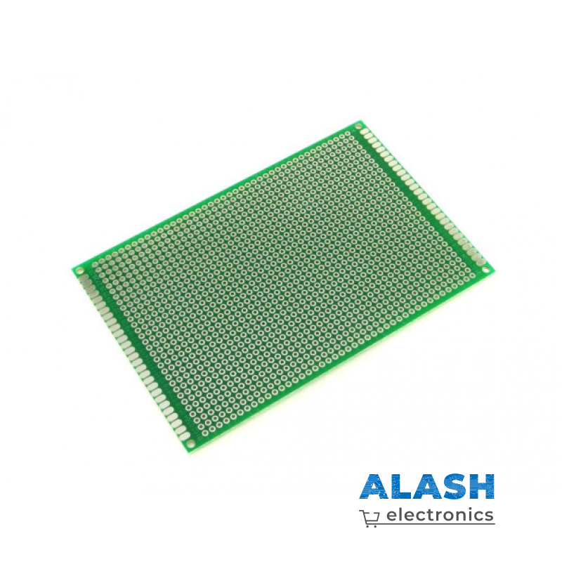 Макетная, печатная Двусторонняя монтажная плата 12x8 см, зеленая