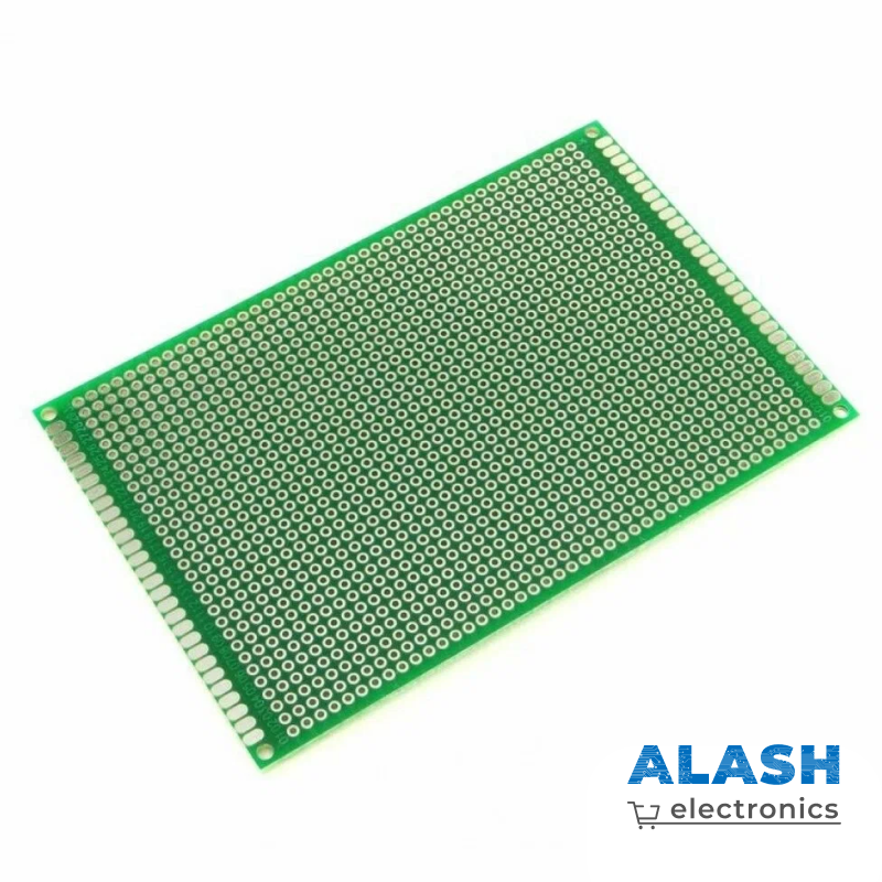 Макетная, печатная Двусторонняя монтажная плата 8x12 см, зеленая