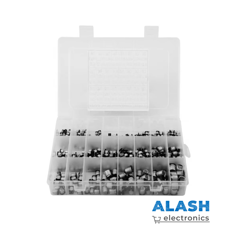 Набор алюминиевых электролитических SMD конденсаторов, 24 значения, от 1мкФ до 1000 мкФ, 400штук