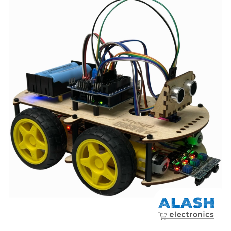 Набор для сборки колесного робота машинки Alashed Phobo Arduino 4WD BT Smart Car kit V2.0