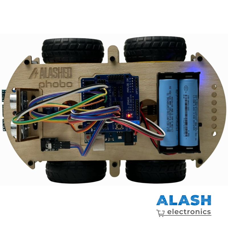 Набор для сборки колесного робота машинки Alashed Phobo Arduino 4WD BT Smart Car kit V2.0