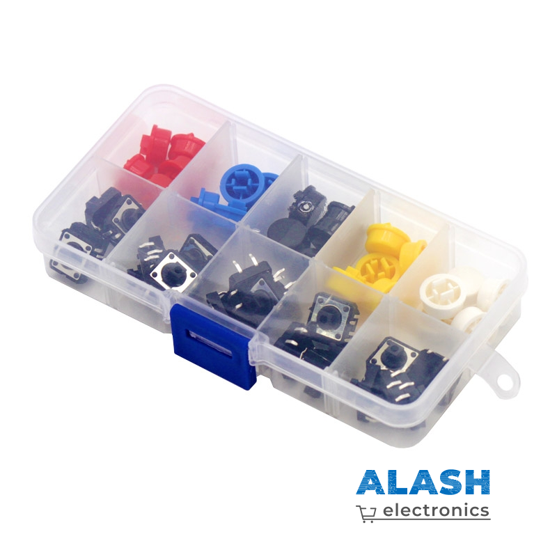 Набор цветных тактовых кнопок 12x12x7.3 мм (25 шт)