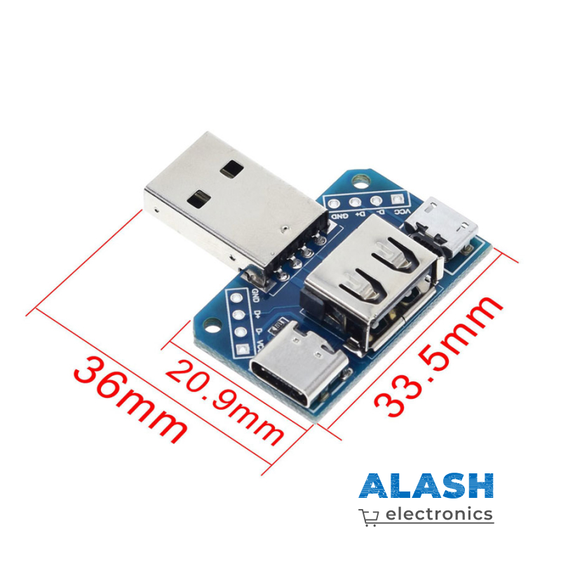 Переходная Плата USB типа Папа, Мама, Micro (XY-USB4)