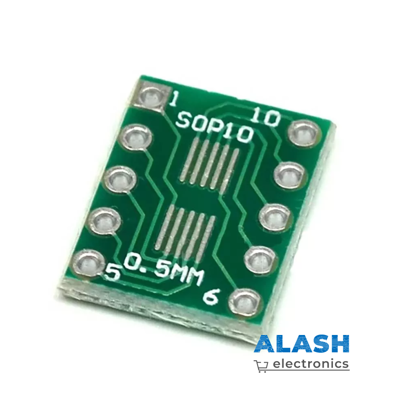 Макетная плата адаптер SOT23/MSOP10 UMAX (от smd до dip10) 0,5/0,95 мм двухсторонняя