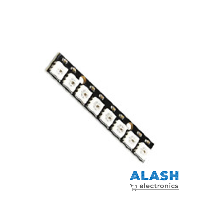 Полоска RGB светодиодов WS2812B (8 шт) (на базе черный платы)