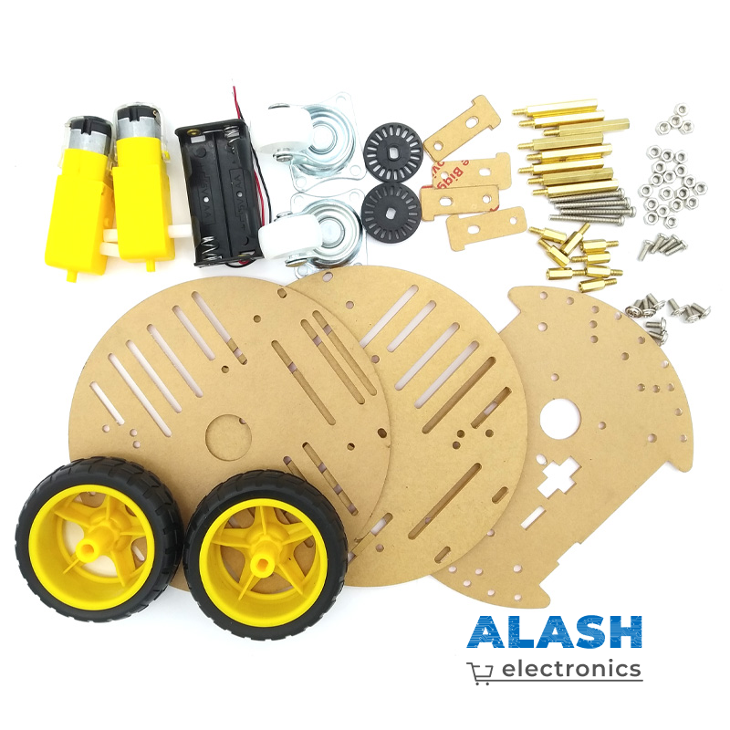 Набор для сборки круглого робота-автомобиля 2WD (трехэтажная)
