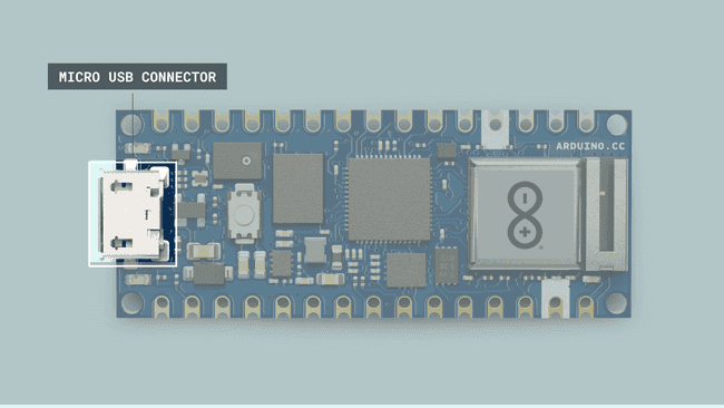 Micro USB разъём платы Arduino Nano RP2040.