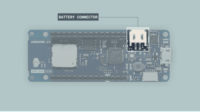 Разъём для аккумулятора платы Arduino MKR WAN 1310.