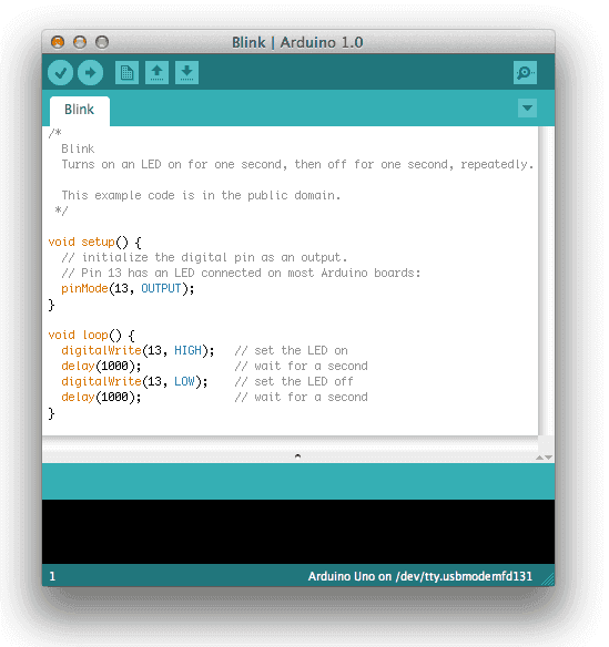 Пример Blink в Arduino IDE