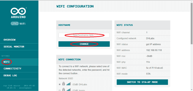 Настройка WiFi — имя хоста