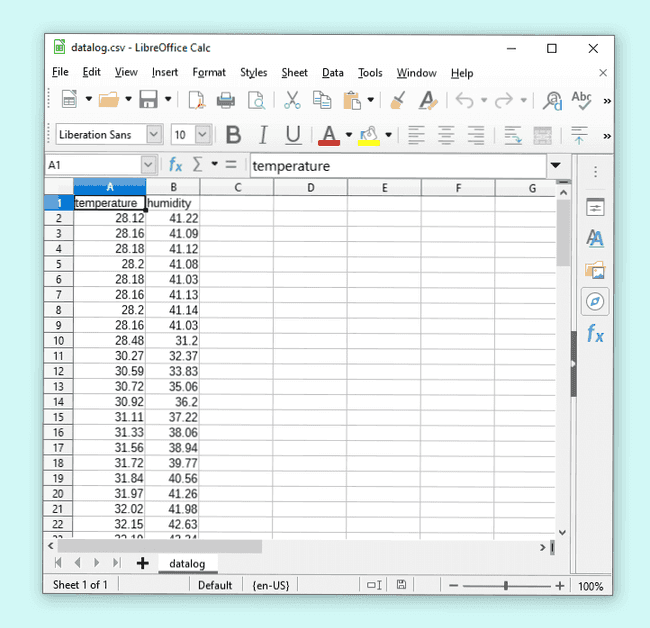 LibreOffice, таблица с данными