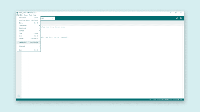Настройки в Arduino IDE