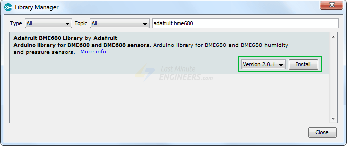 Interface BME680 Environmental Sensor with Arduino