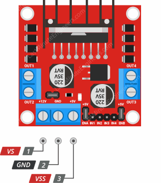 Подключение модуля драйвера двигателя L298N к Arduino