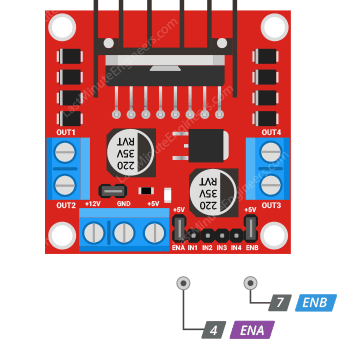 Подключение модуля драйвера двигателя L298N к Arduino