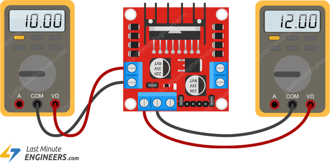 Подключение модуля драйвера двигателя L298N к Arduino