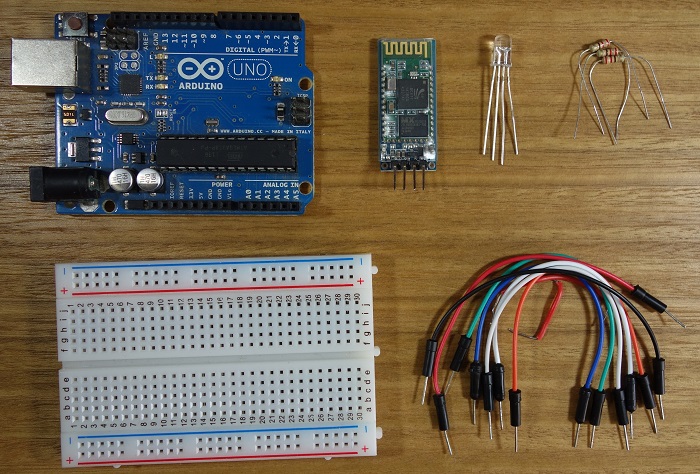 Компоненты для проекта RGB LED с Arduino и Bluetooth