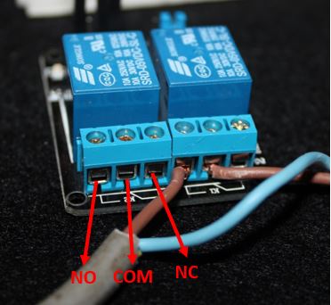 Модуль реле — контакты COM, NO, NC