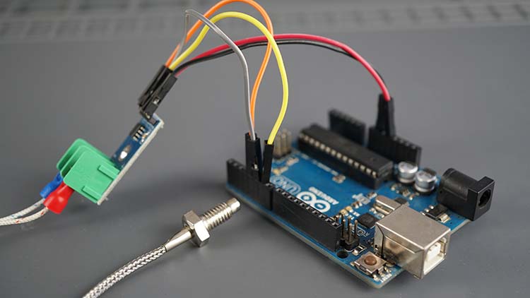 Arduino с термопарой K-типа и усилителем MAX6675