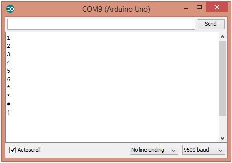 Монитор порта Arduino с выводом нажатых клавиш мембранной клавиатуры