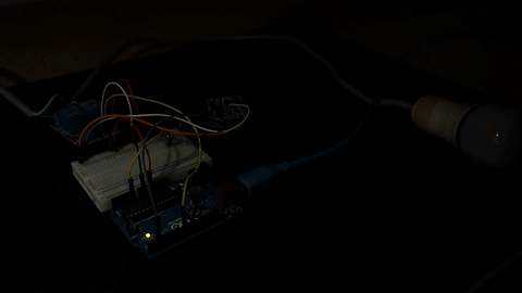 Ночной охранный светильник на Arduino - демонстрация