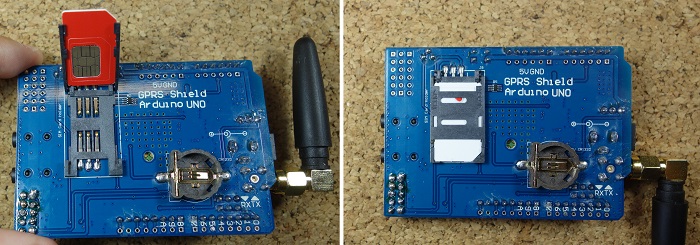 Установка SIM-карты в GSM-шилд SIM900