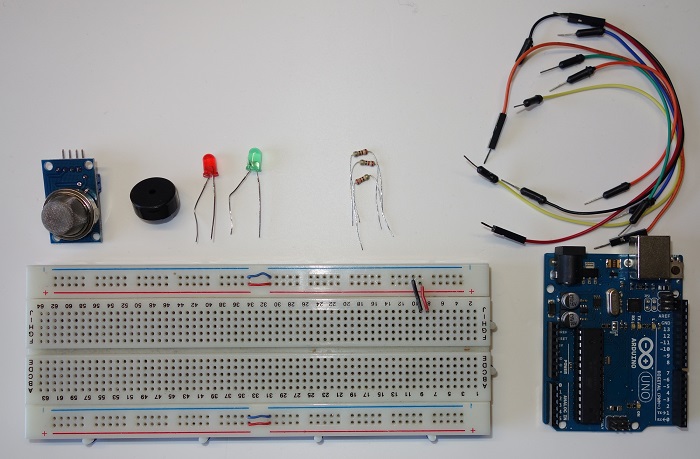 Компоненты для проекта детектора дыма с MQ-2 и Arduino