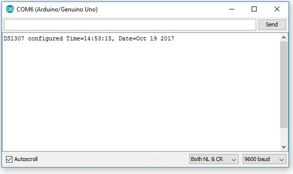 Монитор порта Arduino IDE - установка времени DS1307 RTC