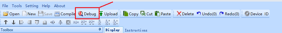 Кнопка отладки в Nextion Editor