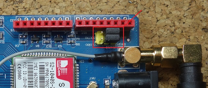 Настройка перемычки Software Serial на GSM-модуле SIM900
