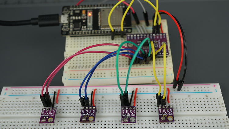 Демонстрация BME280 с I2C мультиплексором TCA9548A