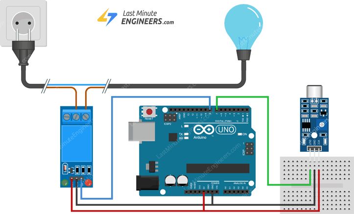 Подключение звукового датчика к Arduino и управление устройствами по хлопку
