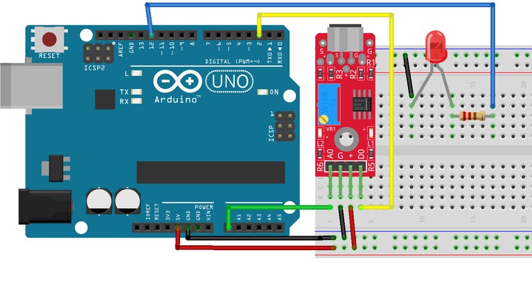 Схема подключения датчика звука к Arduino