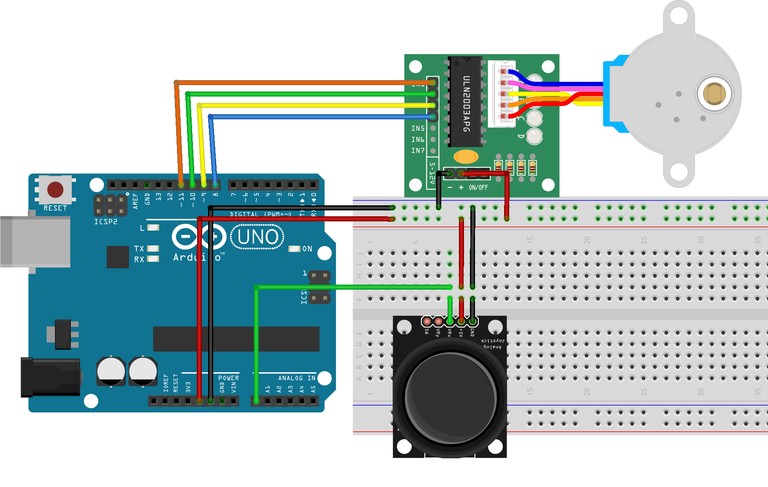 Схема подключения шагового двигателя на Arduino