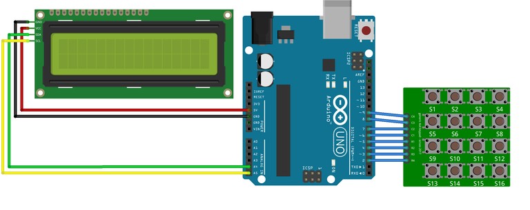 Схема подключения матричной клавиатуры на Arduino