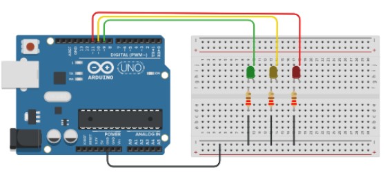 Схема подключения светофора на Arduino