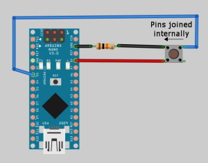Схема подключения кнопки — вариант 2