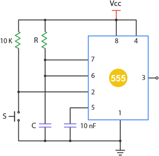 Моностабильная схема на таймере 555