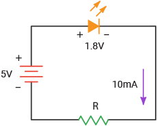 Пример схемы со светодиодом 1