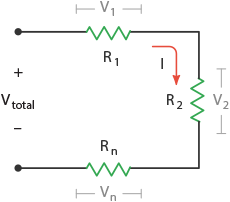 Схема последовательного соединения резисторов
