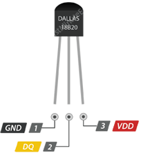 Распиновка DS18B20