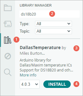 Установка библиотеки Dallas Temperature в Arduino IDE